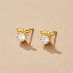 Saoirse Crystal Bow Stud Earrings - view 3