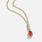 Flavia Crystal Ruby Teardrop Necklace - view 1