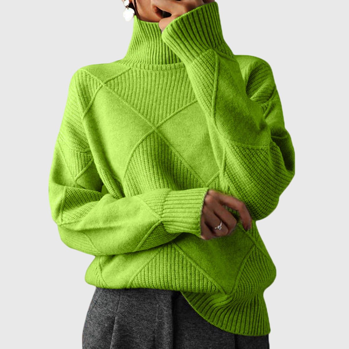 Diana | Ribbed Knit Turtleneck Sweater for Women