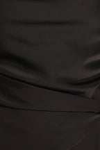 Brooke Black Square Neck Mini Dress with Side Twist - view 6