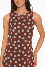 Keani Brown Polka Dot Boat Neck Maxi Dress - view 3