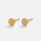 Elaine Crystal Disc Stud Earrings - view 3