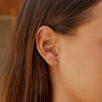Elaine Crystal Disc Stud Earrings - view 2