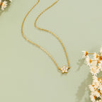 Elara Crystal Bloom Gold Necklace - view 1