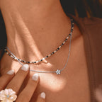 Elara Crystal Bloom Silver Necklace - view 2