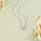 Elara Crystal Bloom Silver Necklace - view 1
