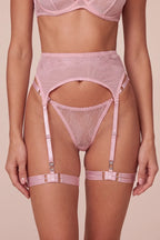 Bella Pink Lace High-Waisted 4-Piece Lingerie Set - view 6