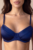 Evelyne Blue Satin 2-Piece Lingerie Set - view 3