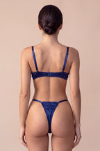 Evelyne Blue Satin 2-Piece Lingerie Set - view 4