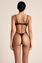 Evelyne Brown Satin 2-Piece Lingerie Set - view 4