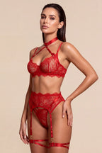 Lola Red Lace 5-Piece Lingerie Set - view 8