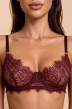 Mila Brown Floral Lace 2-Piece Lingerie Set - view 3