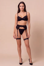 Naomie Tulle High-Waisted 4-Piece Lingerie Set - view 5