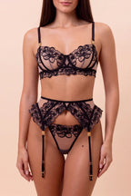 Noelia Floral Lace High-Waisted 3-Piece Lingerie Set - view 6