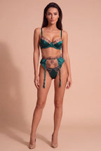 Nova Floral Lace High-Waisted 3-Piece Lingerie Set - view 5