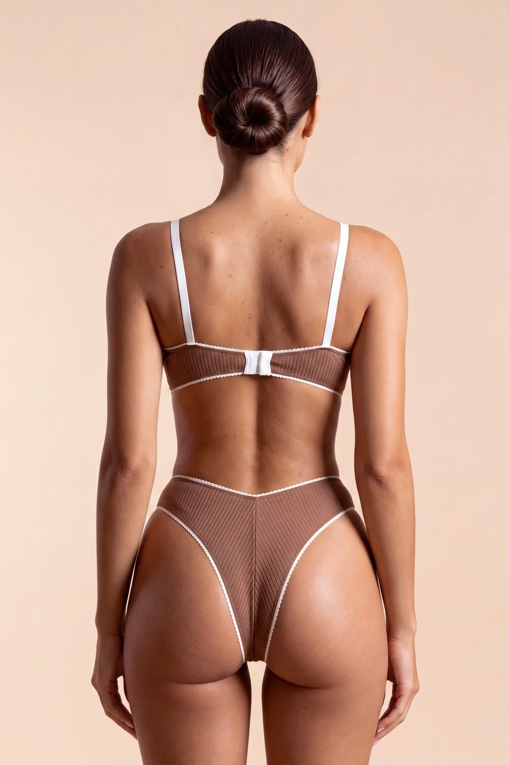 Polina Brown High-Waisted 2-Piece Lingerie Set - view 4