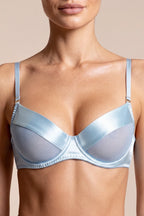 Powder Blue Satin 4-Piece Lingerie Set - view 3