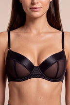 Powder Black Satin 4-Piece Lingerie Set - view 3