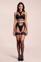 Selene Satin High-Waisted 4-Piece Lingerie Set - view 5