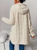 Ursa Cable Knit Cardigan with Hood - view 10