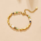 Zaria Freshwater Pearl And Malachite Beaded Bracelet - view 3