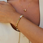 Zaria Freshwater Pearl And Malachite Beaded Bracelet - view 2