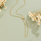 Linnea Gold And Crystal Bloom Lariat Bracelet - view 1