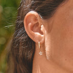Tessa Gold Crystal Petal Drop Earrings - view 2