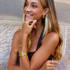 Leona Gold Wide Cuff Bangle - view 5