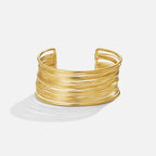 Leona Gold Wide Cuff Bangle - view 4