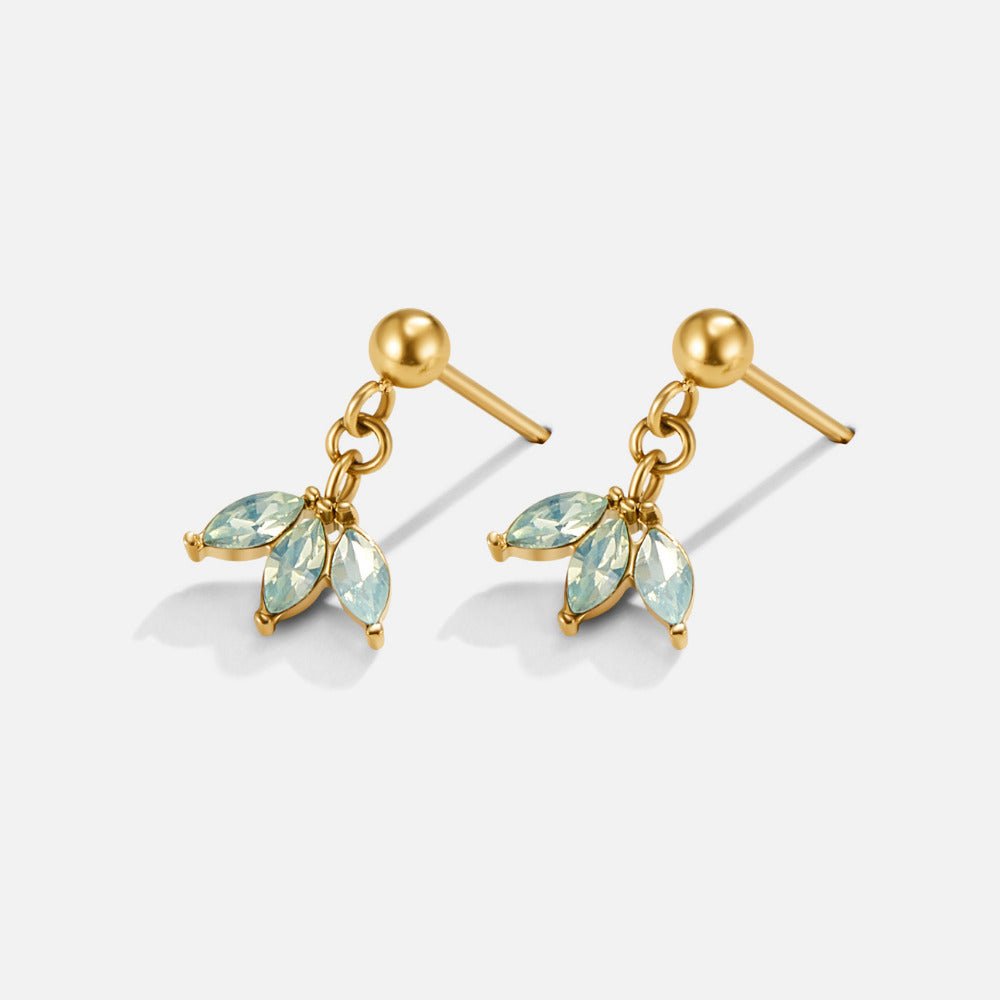 Gold Marquise Petal Drop Earrings