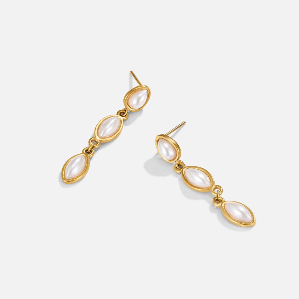 Gold Serena Pearl Drop Earrings