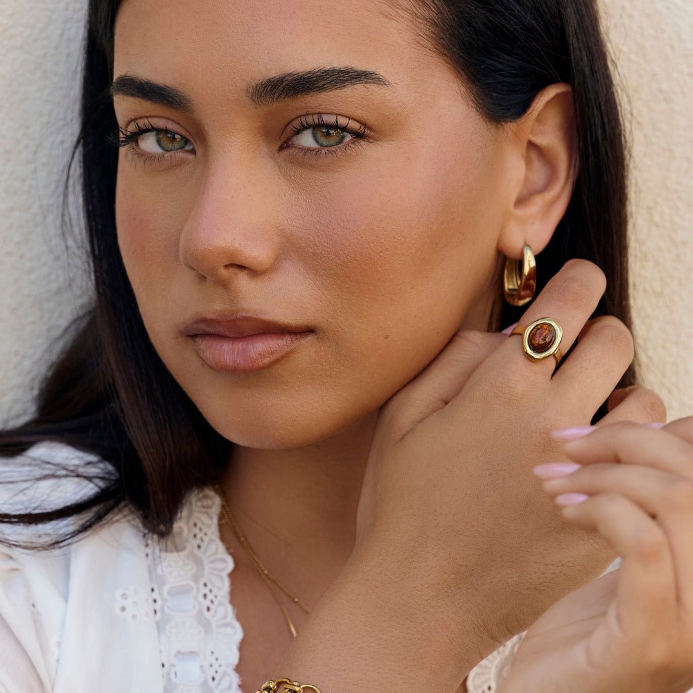 Golden Amber Ring