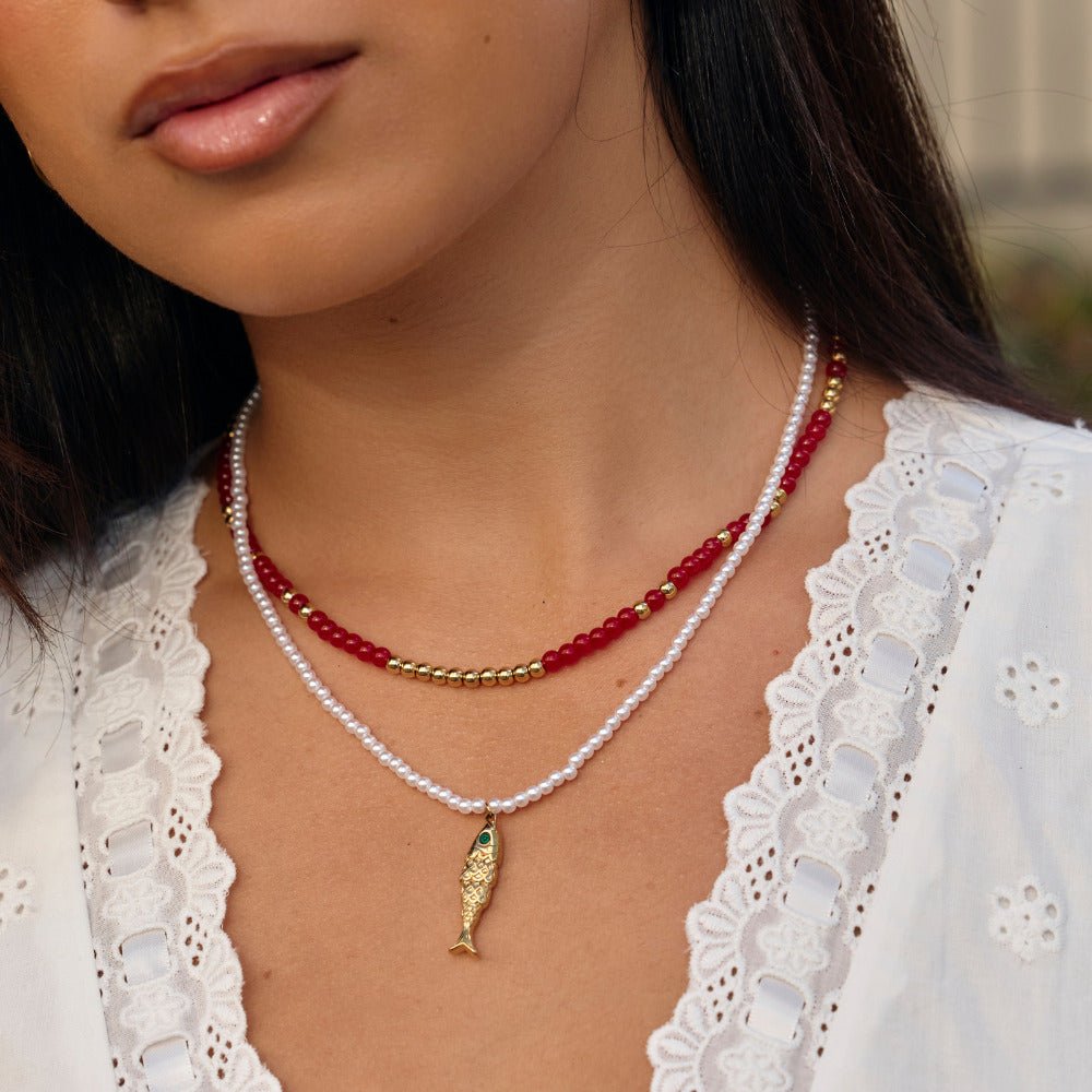 Golden Fish Pearl Necklace