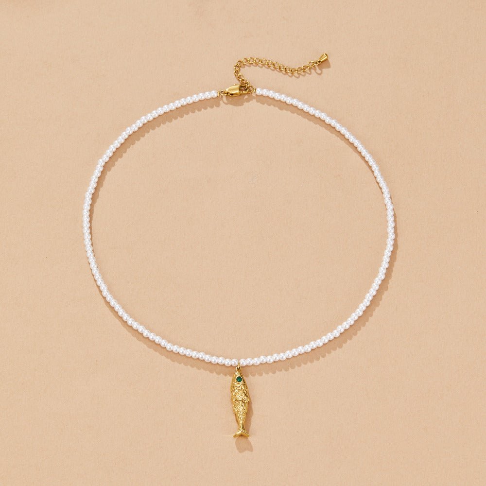 Golden Fish Pearl Necklace