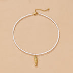 Kaia Golden Fish Pearl Necklace - view 3