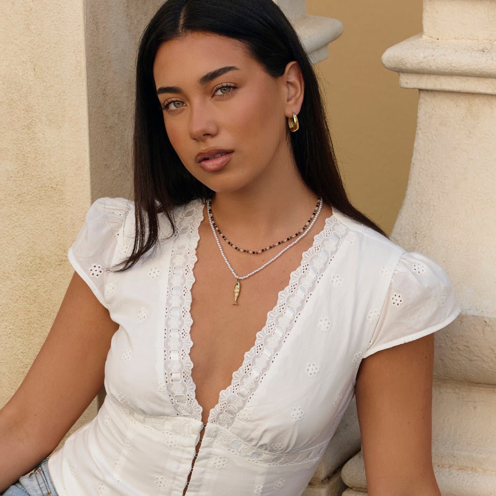 Golden Fish Pearl Necklace