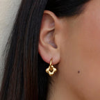 Willa Golden Flower Puff Earrings - view 2