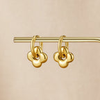 Willa Golden Flower Puff Earrings - view 3