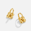 Golden Flower Puff Earrings