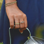 Corinne Golden Sculpted Flower Band Ring - view 4