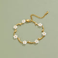 Golden White Pearl Blossom Bracelet
