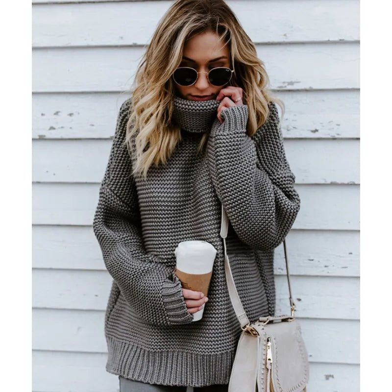 Henrietta | Chunky Knit Long Turtleneck Sweater for Women
