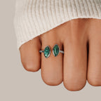 Talia Silver Jade Green Wrap Ring - view 2