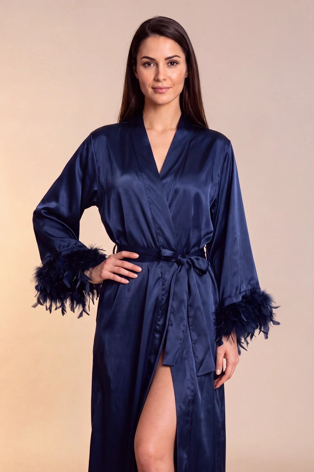 long Satin Kimono Robe - view 1