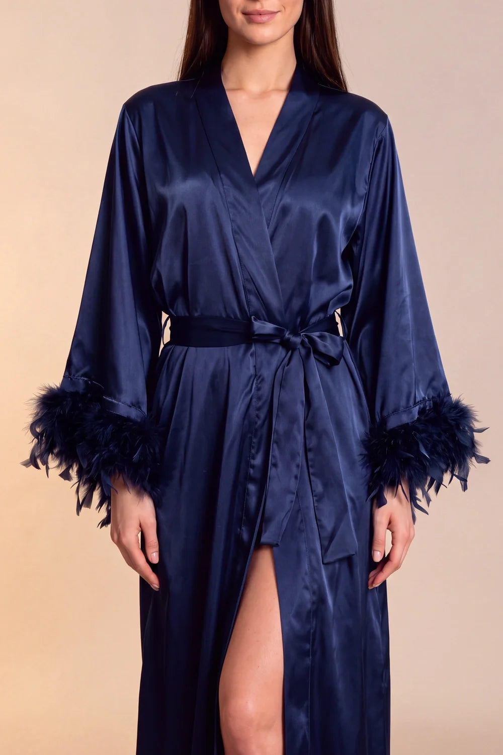 long Satin Kimono Robe - view 2