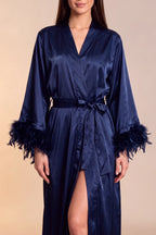 long Satin Kimono Robe - view 2