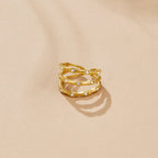 Vida Layered Golden Bamboo Ring - view 3