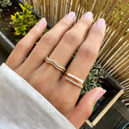 Juni Layered Gold And Crystal Ring - view 5