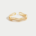 Juni Layered Gold And Crystal Ring - view 4